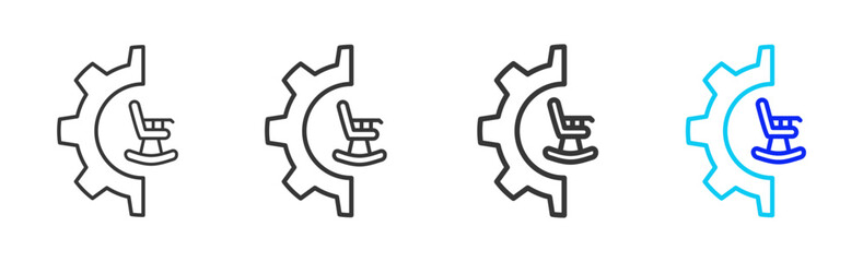 Automated Wealth icon set collection in creative outline style for business featuring smooth line variation suitable for financial freedom strategy and digital growth
