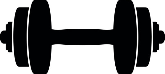 Dumbbell silhouette fitness equipment workout strength training icon vector