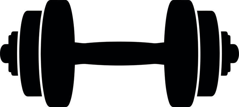Dumbbell silhouette fitness equipment workout strength training icon vector