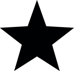 Bold black five pointed star isolated on white vector