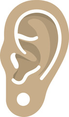 Stylized ear illustration minimalist design healthcare medical auditory concept vector