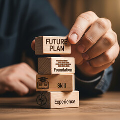 Fototapeta na wymiar Building Your Future Plan Foundation Skill and Experience