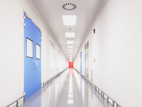Corridors Clean Room in pharmaceutical factory

