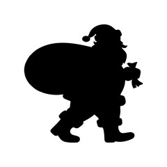 black silhouette of a santa 