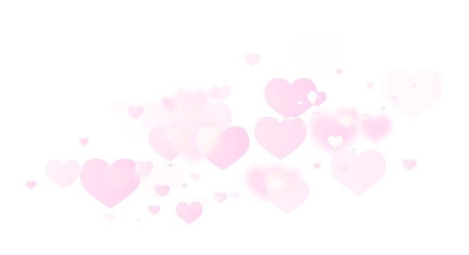 Naklejki Bokeh love lights heart pink background 