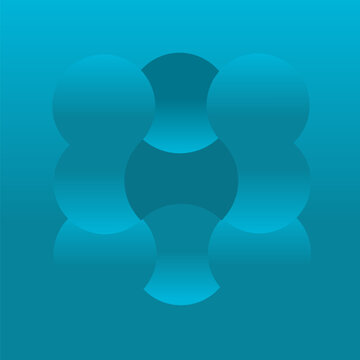 bstract composition of overlapping gradient circles in vibrant blue tones. Soft shadows create depth and a smooth, modern 3D effect. Minimalist geometric design suitable for backgrounds and digital ar