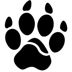 Creative details tiger footprint icon Vector Illustration