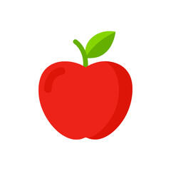 Red apple illustration icon concept of healthy eating dieting fresh fruit natural organic product nutrition vector graphic design element symbol isolated on white background.