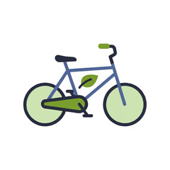 Eco-Friendly Bicycle Sustainable Transportation Icon in a Modern Flat Design