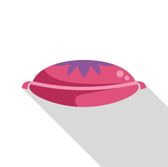 Oval shaped sachet with purple floral decoration, emitting a pleasant aroma, adding a touch of elegance and freshness