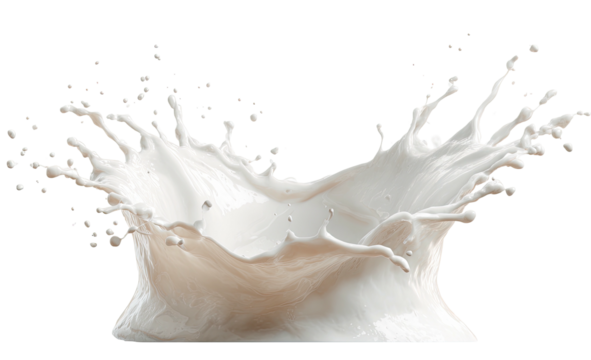 White liquid forming a crown-like splash