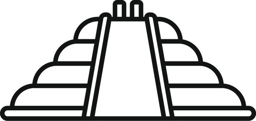 Step pyramid with stairs symbolizing mayan architecture and ancient mesoamerican culture