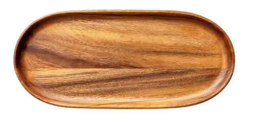 Oval wooden tray with natural grain pattern and smooth polished finish