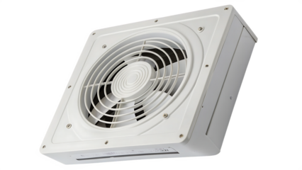 Exhaust fan a useful home appliance cut out on PNG isolated on white background. AI GENERATED.
