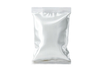 Blank, shiny, sealed pouch with dark background