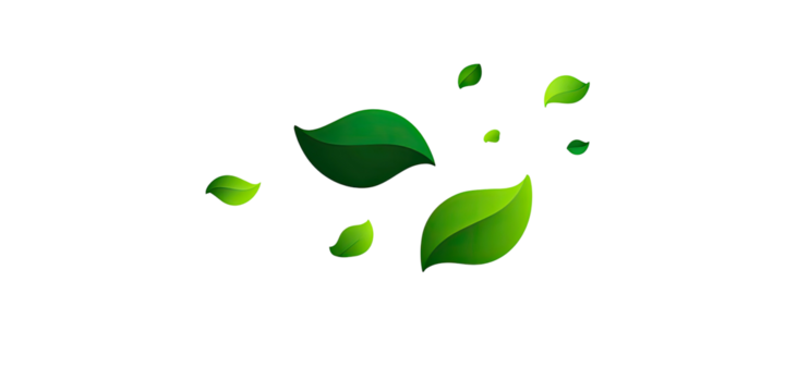 Abstract green leaves floating on a black background - Powered by Adobe