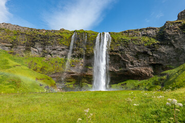 the waterfall Seljalandsfoss in Iceland