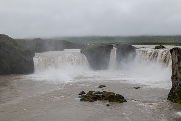 The waterfall Godafoss in Iceland