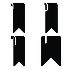 bookmark  icon vector set and silhouette collection.