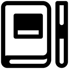 Obraz premium Journal. Outlined stroke vector icon with black-filled details.