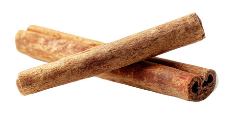 Dried cinnamon sticks, a common spice, on black background