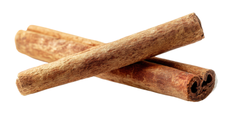 Dried cinnamon sticks, a common spice, on black background