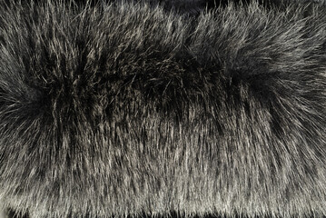 Horizontally positioned silver fox fur top view