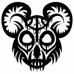 Spooky Tribal Style Mouse Skull Tattoo Design