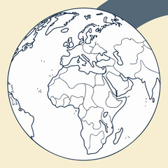 Illustration of a globe showing africa and europe