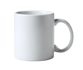 Plain white ceramic mug with a handle