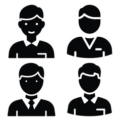 customer  icon vector set and silhouette collection.