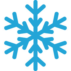 A Bright Blue Snowflake Icon With Six Points On A Transparent Background Represents Winter Cold And Snowfall