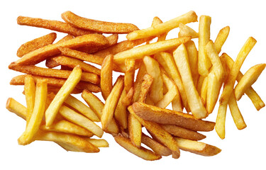 Pile of golden and brown fried potato strips