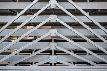 grey metallic beams structure detail