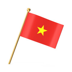 Small Vietnam Flag on Golden Stick