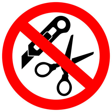Do not use sharp tools vector safety sign
