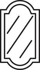 Simple line art depicting an elegant mirror, perfect for interior design or beauty concepts