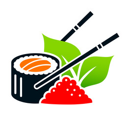 Ikura sushi vector icon