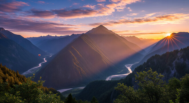 sunrise over the mountains