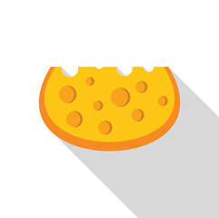 Delicious bitten slice of swiss cheese, showcasing its characteristic holes and creamy texture, perfect for representing dairy products or culinary themes