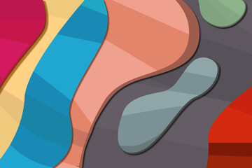 Top view amorphous multi-colored flat layers.