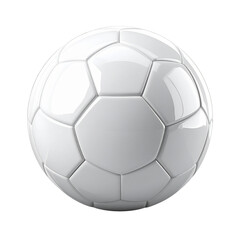 Glossy White Soccer Ball Isolated
