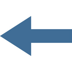 A Solid Blue Arrow Pointing Left Against A White Background Simple Digital Graphic Design Element