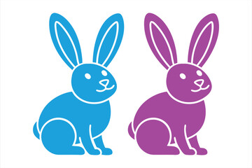 RABBIT VECTOR ON WHITE BACKGROUND