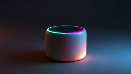 Smart speaker with color-changing ring, IoT advertising product, ambient color scheme