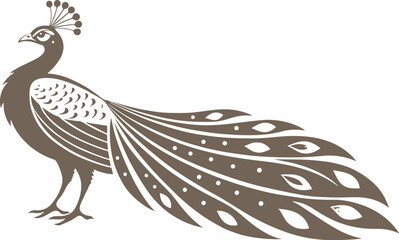 Fototapeta premium **Title (150 characters, SEO optimized):** Elegant Peacock Logo Vector Design | Stylized Bird Silhouette with Decorative Feathers | Luxury Animal Symbol for Branding, Art, and Decoration 