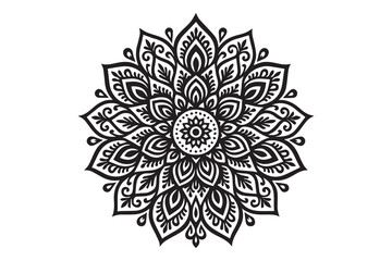 Intricate Mandala Design – Black and White Floral Pattern