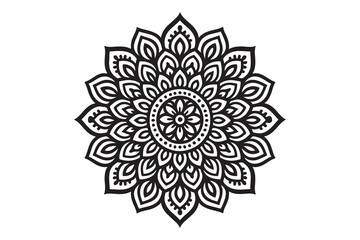 Intricate Mandala Design – Black and White Floral Pattern