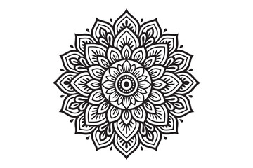 Intricate Mandala Design – Black and White Floral Pattern