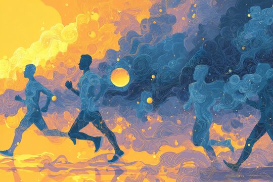 Endorphin Expedition: Endorphins embark on a marathon throughout the body, blocking pain signals and promoting a sense of well-being.